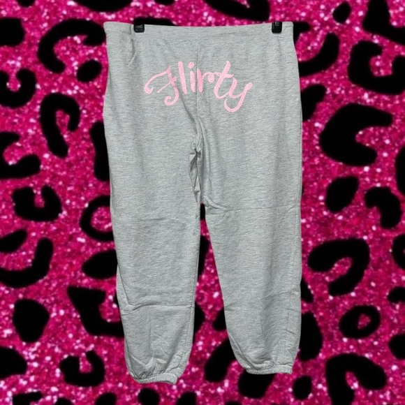 Y2K “Flirty” Capri Joggers   Featuring a bold "Flirty" print across the back - Picture 2 of 5